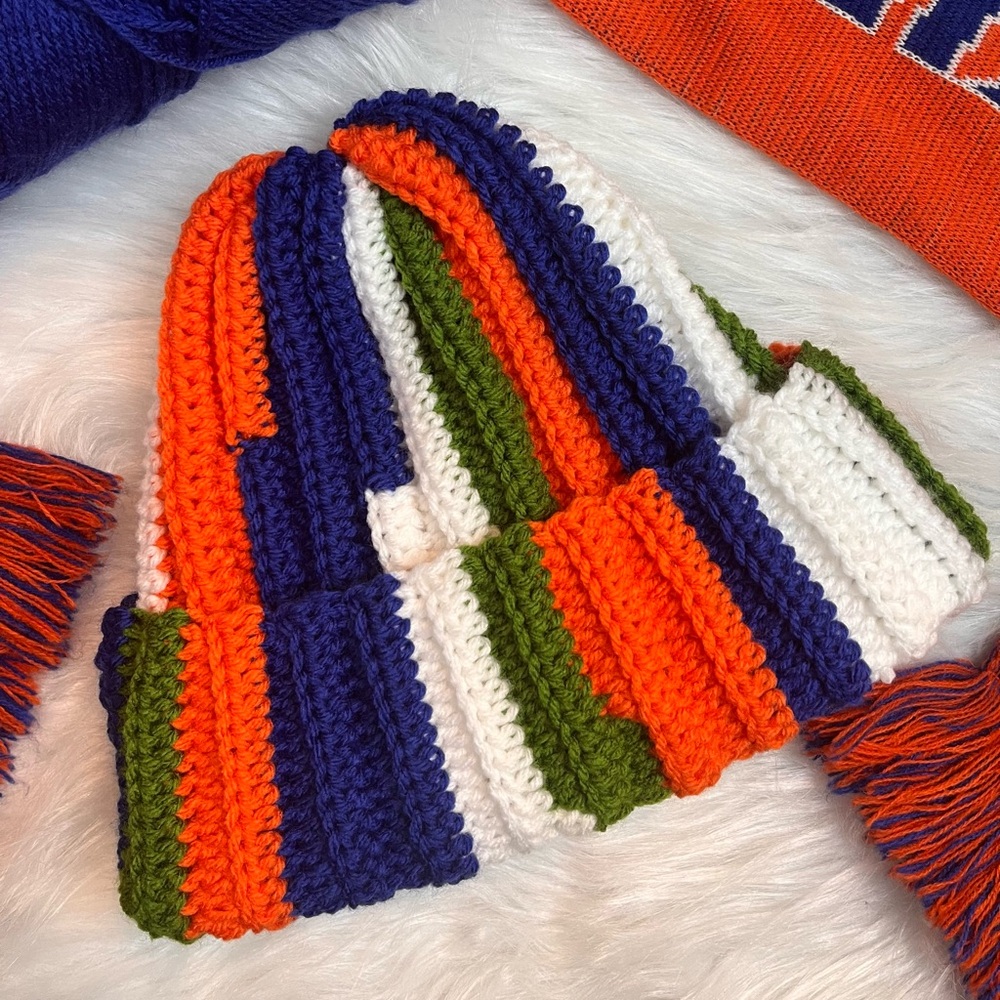 Gators inspired crochet beanie